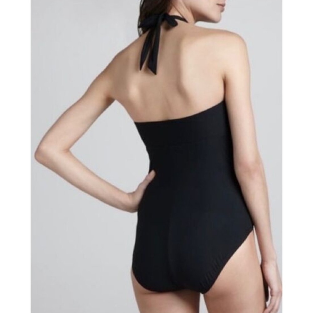 Spanx 18 black ruched one piece swimsuit beach resort wear travel vacation - Picture 2 of 9